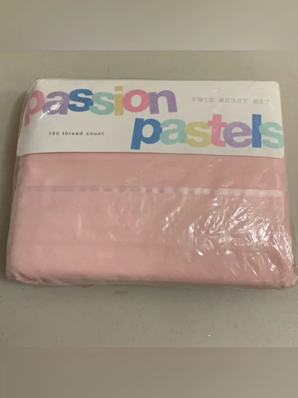 Vintage 1997 Passion Pastels Pink Twin Sheet Set New Sherbert Dayton Hudson Co.